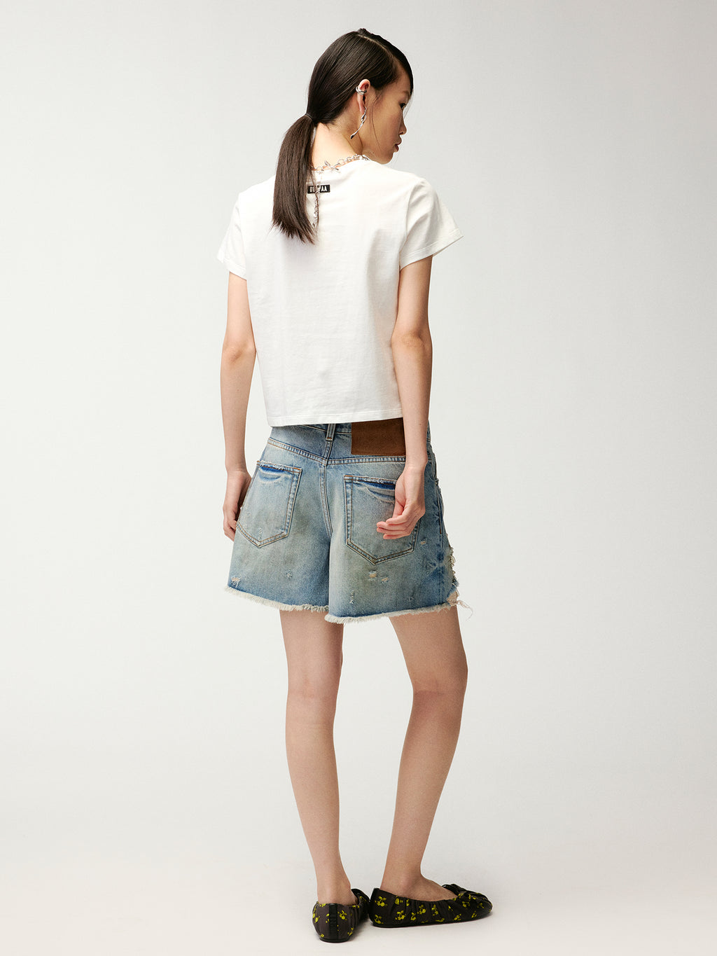 Beaded embroidered sporty cherry T-shirt