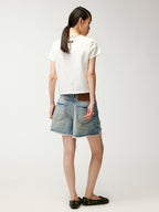 Beaded embroidered sporty cherry T-shirt