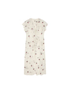 Embroidered sporty cherry lace tea dress
