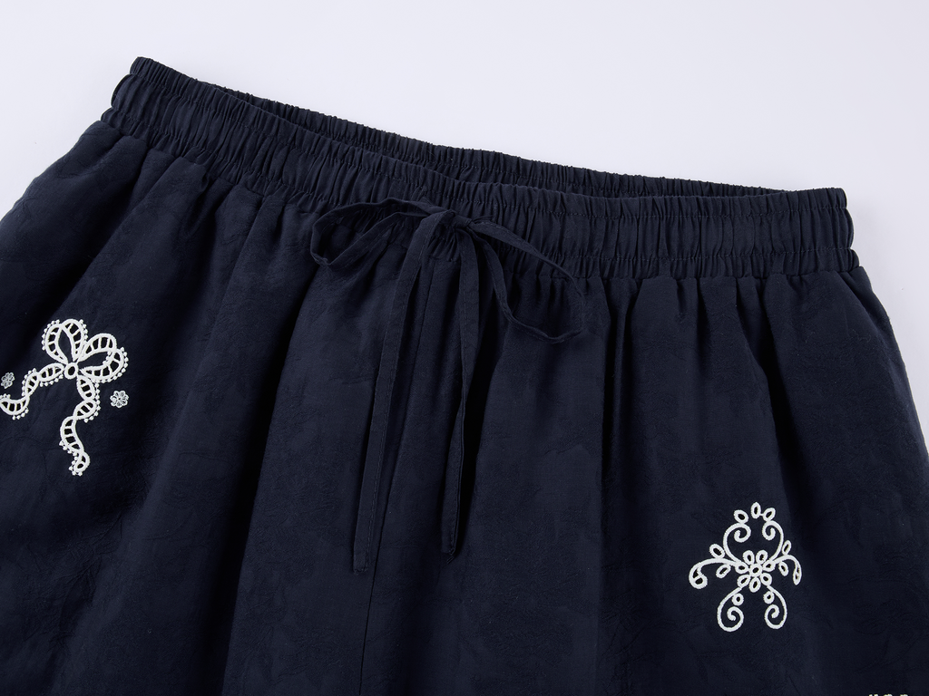 Openwork embroidered tencel-wool bloomers