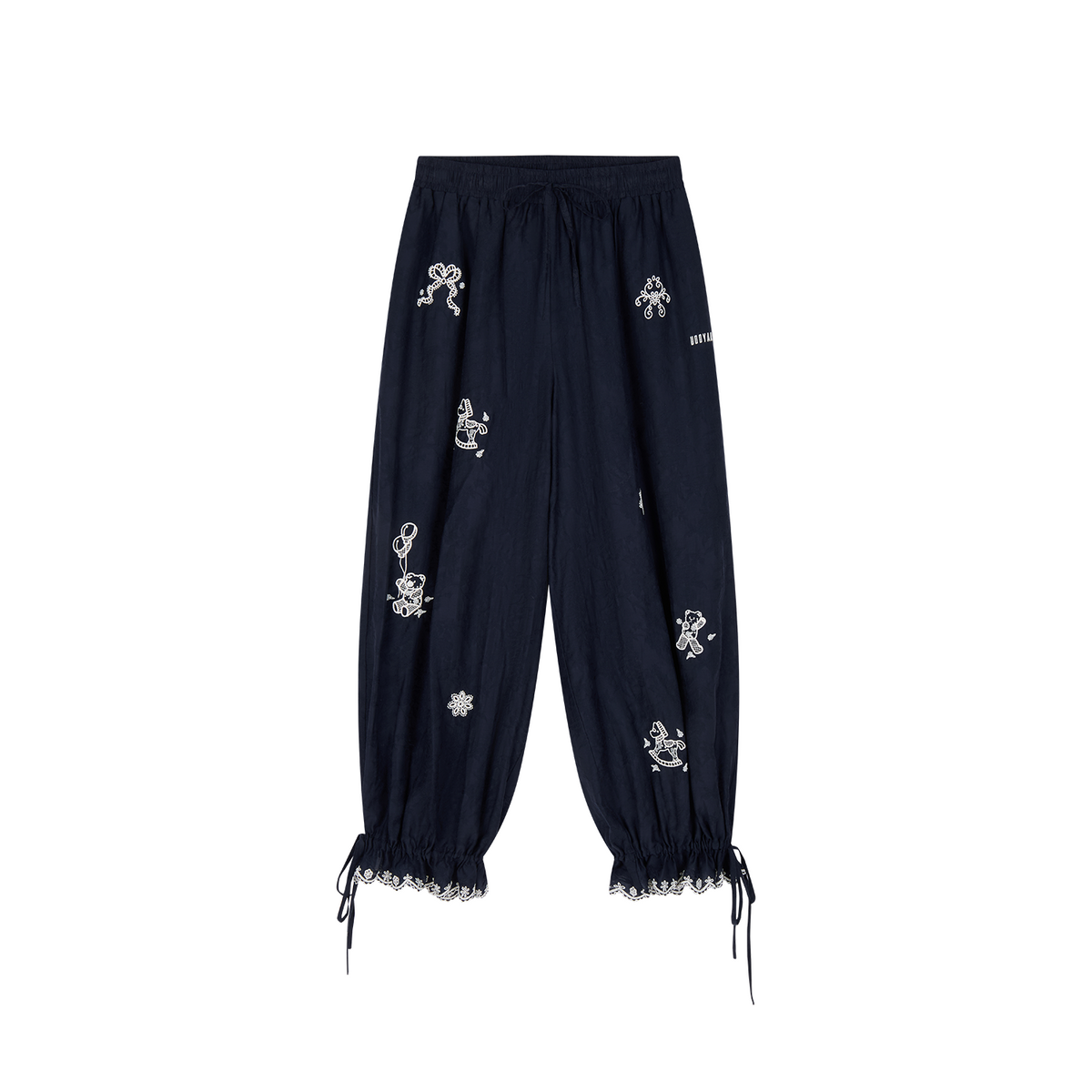 Openwork embroidered tencel-wool bloomers