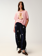 Openwork embroidered tencel-wool bloomers