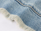 Pearl chain distressed jeans