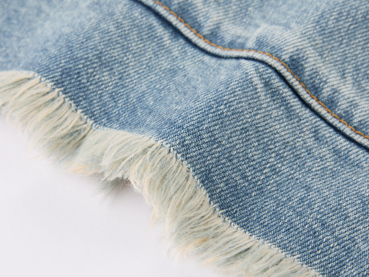 Pearl chain distressed jeans