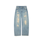 Pearl chain distressed jeans