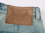 Multi-pocket denim cargo shorts