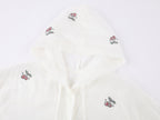 Rhinestone sporty cherry hooded shirt