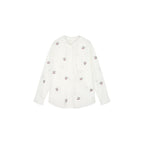 Rhinestone sporty cherry hooded shirt