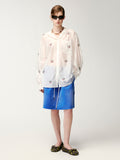 Rhinestone sporty cherry hooded shirt