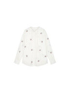 Rhinestone sporty cherry hooded shirt
