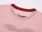 Handmade sporty cherry knit T-shirt