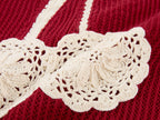 Handmade sporty cherry knit T-shirt