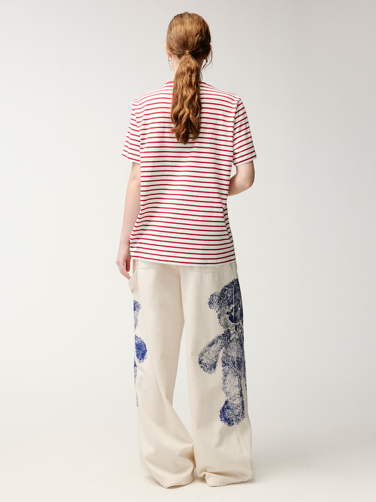 HUG bear print striped T-shirt