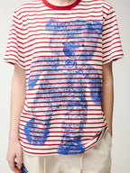 HUG bear print striped T-shirt