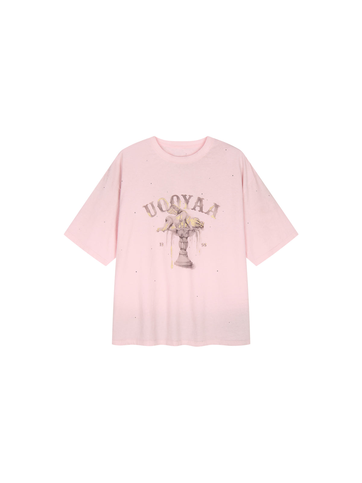 Rhinestone fountain angel T-shirt