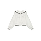 Classic jacquard sailor collar baseball jacket