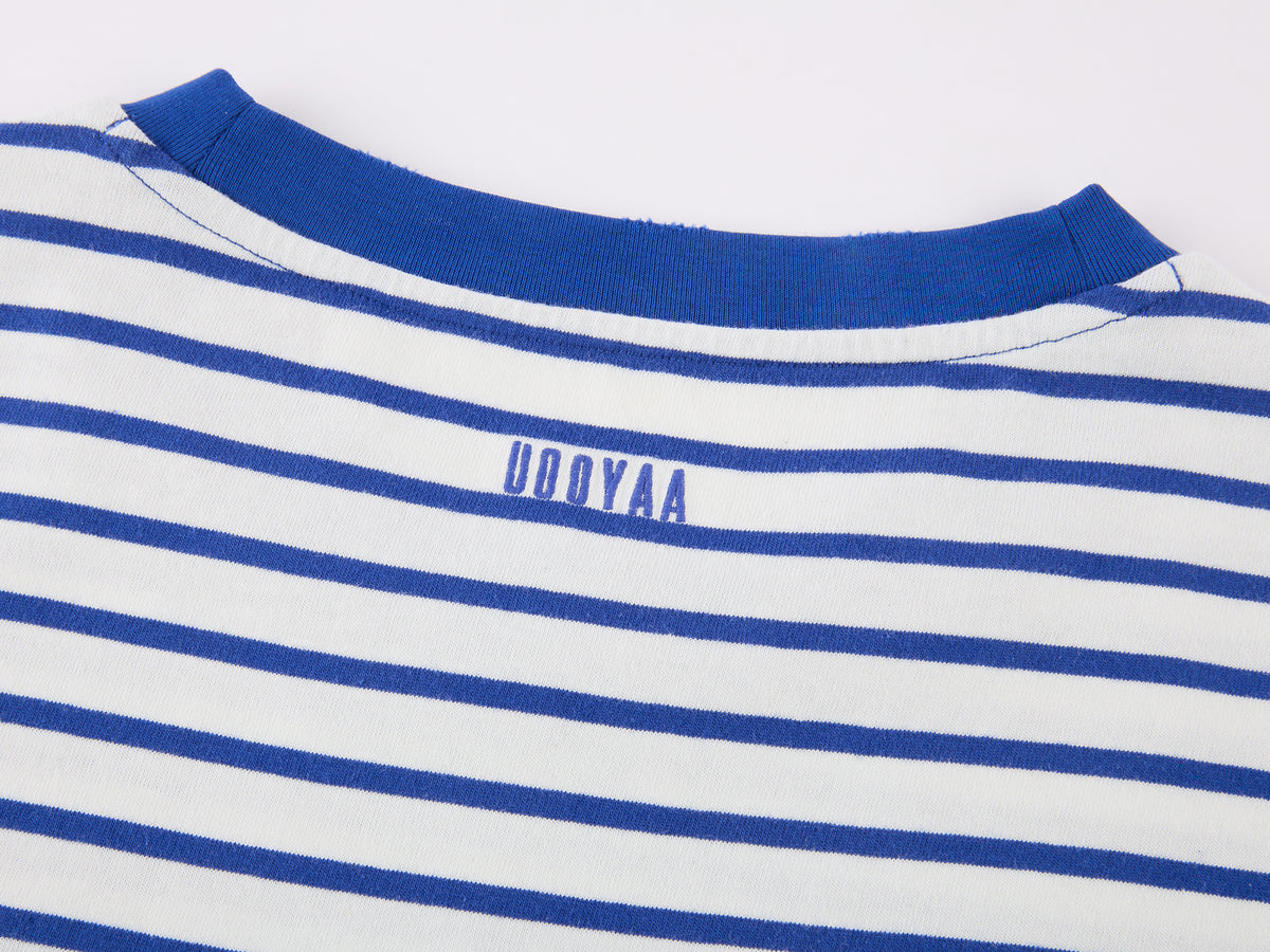 HUG bear print sailor stripe dress