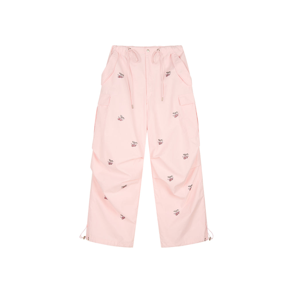 Rhinestone sporty cherry cargo pants