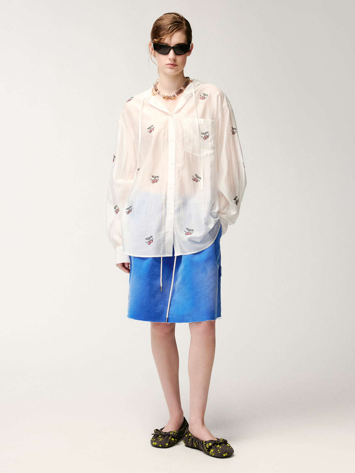 Klein Blue washed cargo skirt