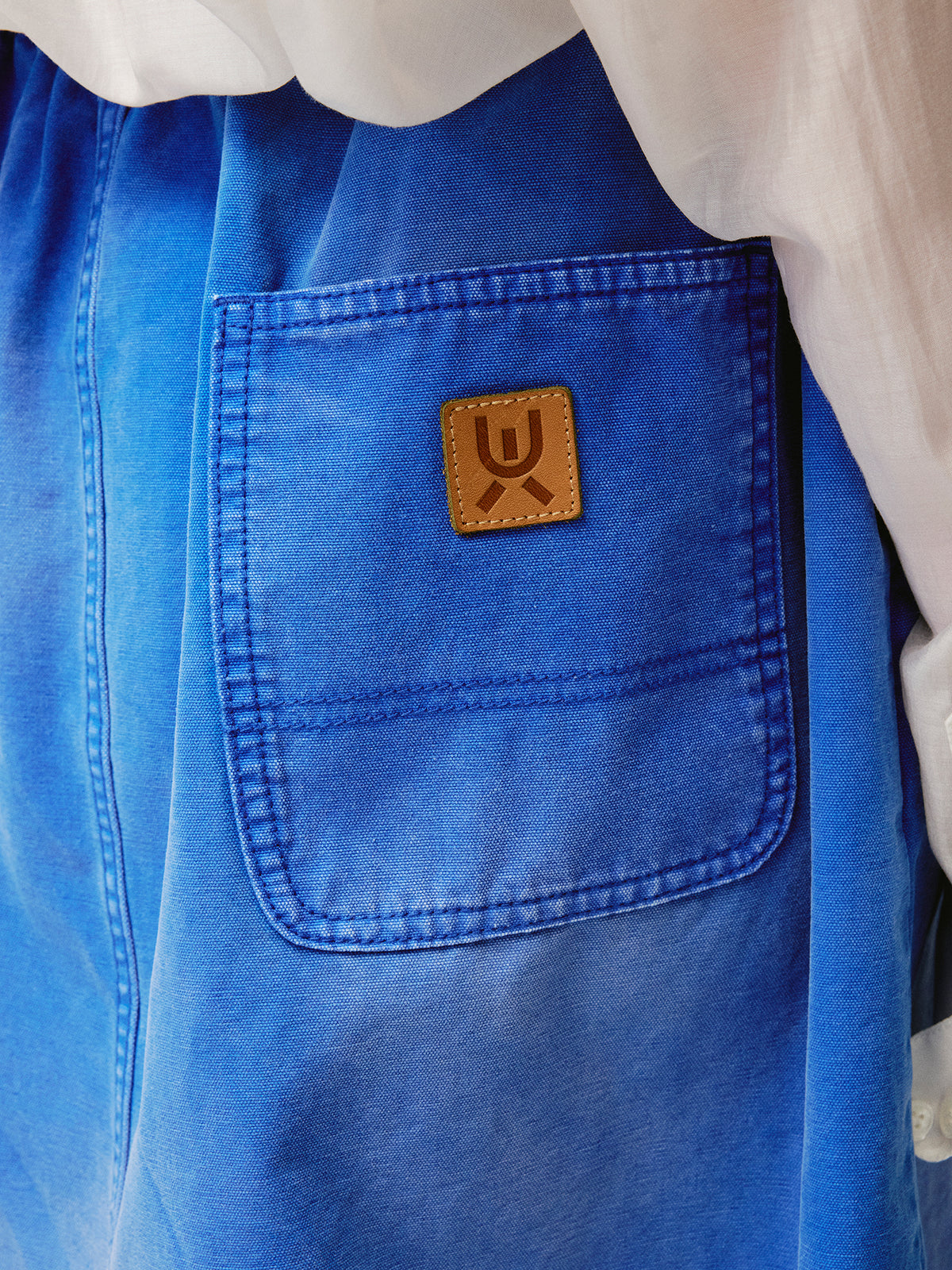 Klein Blue washed cargo skirt