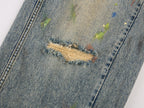 Graffiti dots denim pants