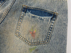 Graffiti dots denim pants