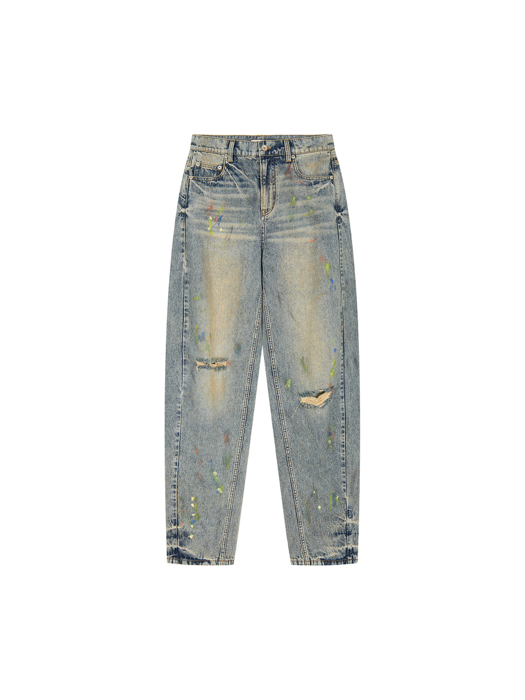 Graffiti dots denim pants