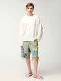 HUG bear print denim shorts