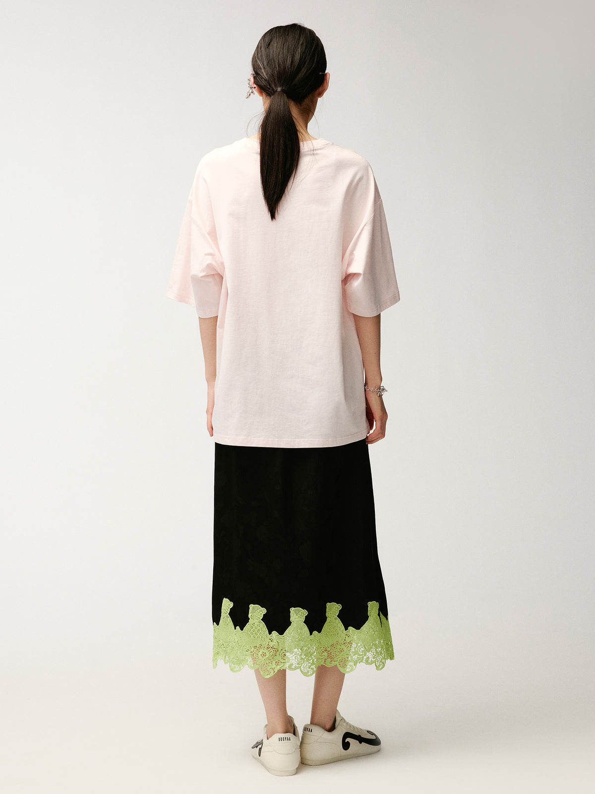 Lace bear jacquard half skirt