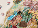 Sad bear jacquard appliqué pintuck shirt
