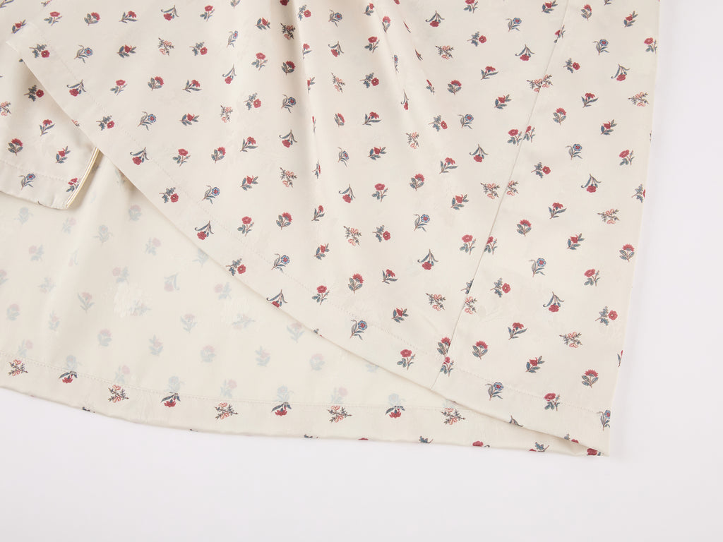 Sad bear jacquard appliqué pintuck shirt