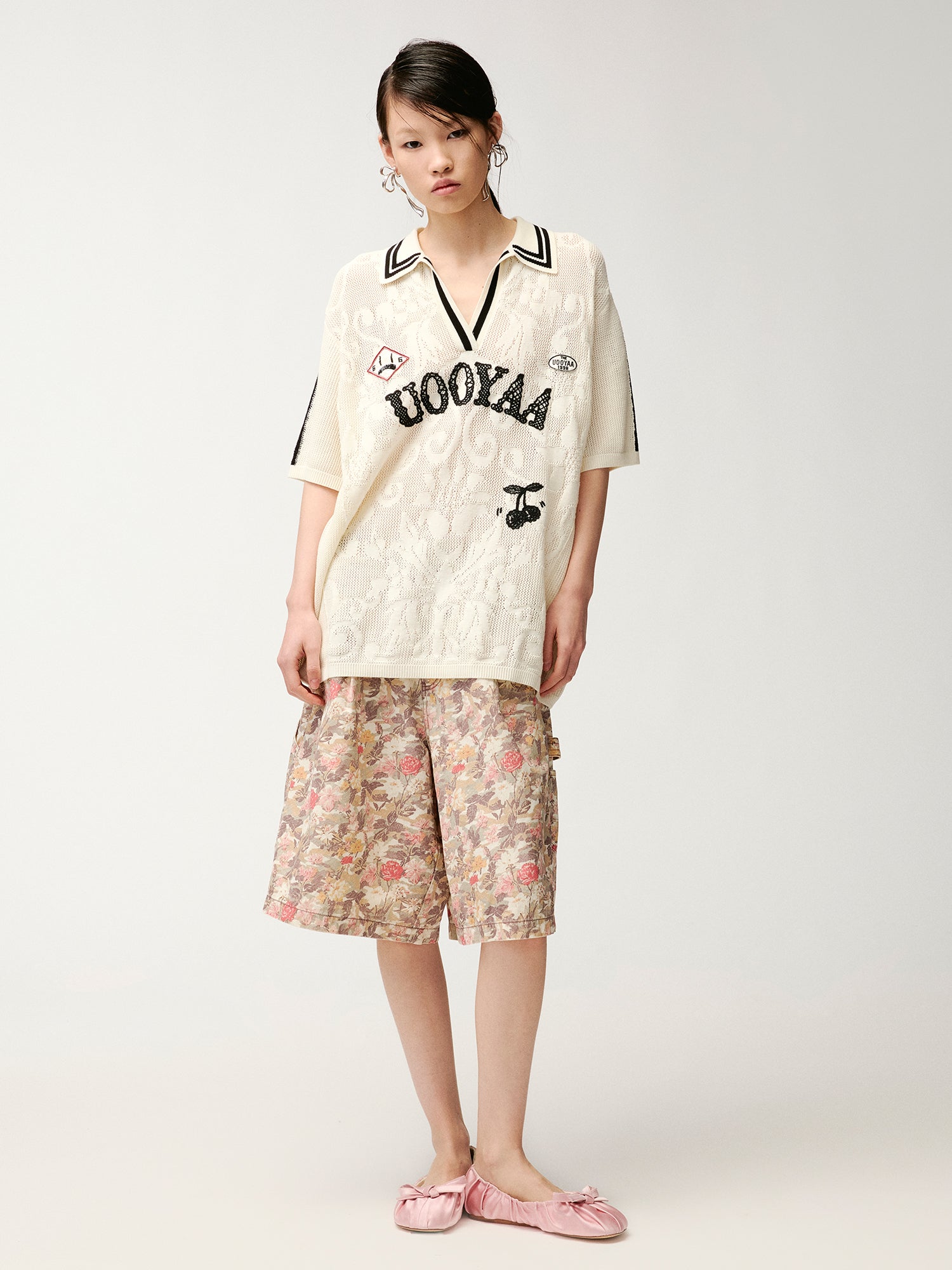 Classic hollow polo knit T-Shirt