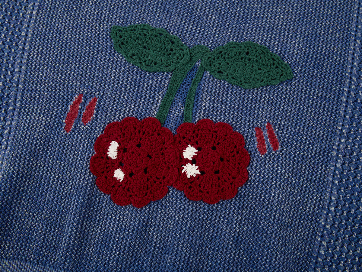Handmade sporty cherry knit T-Shirt