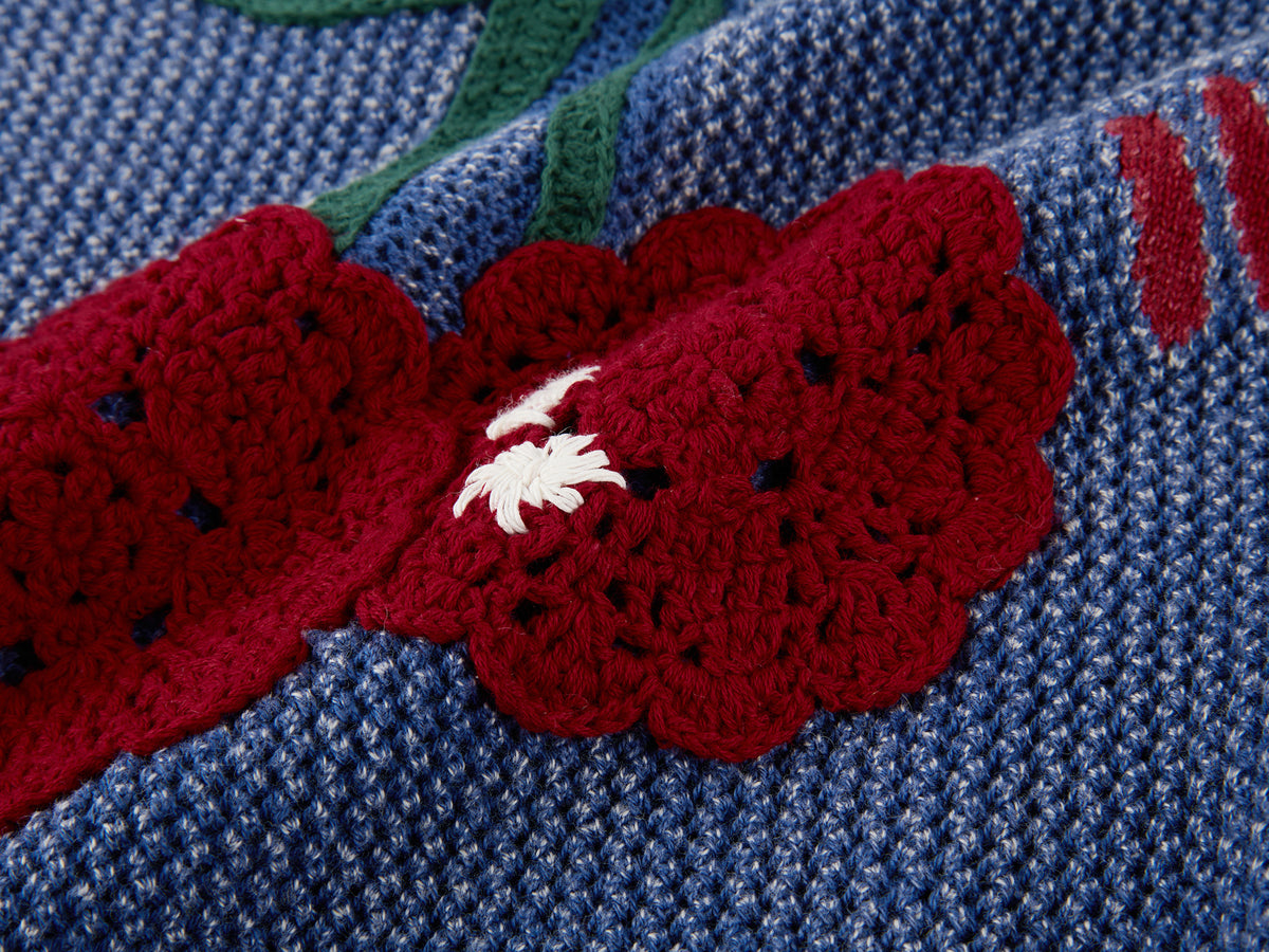 Handmade sporty cherry knit T-Shirt