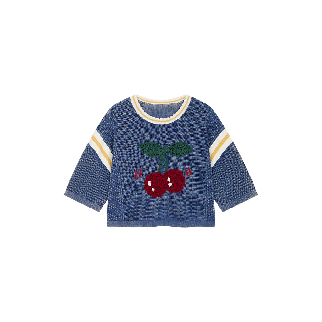 Handmade sporty cherry knit T-Shirt