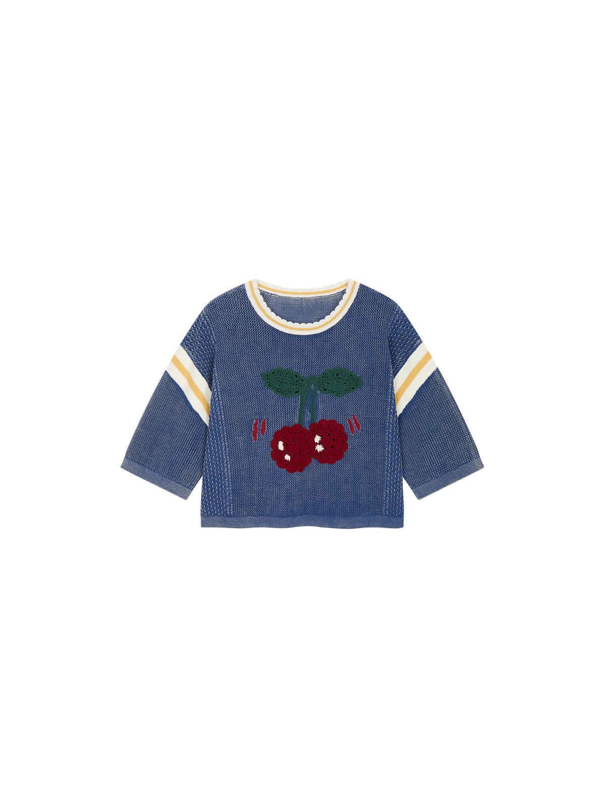 Handmade sporty cherry knit T-Shirt