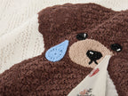 Sad bear embroidered hollow knit T-Shirt