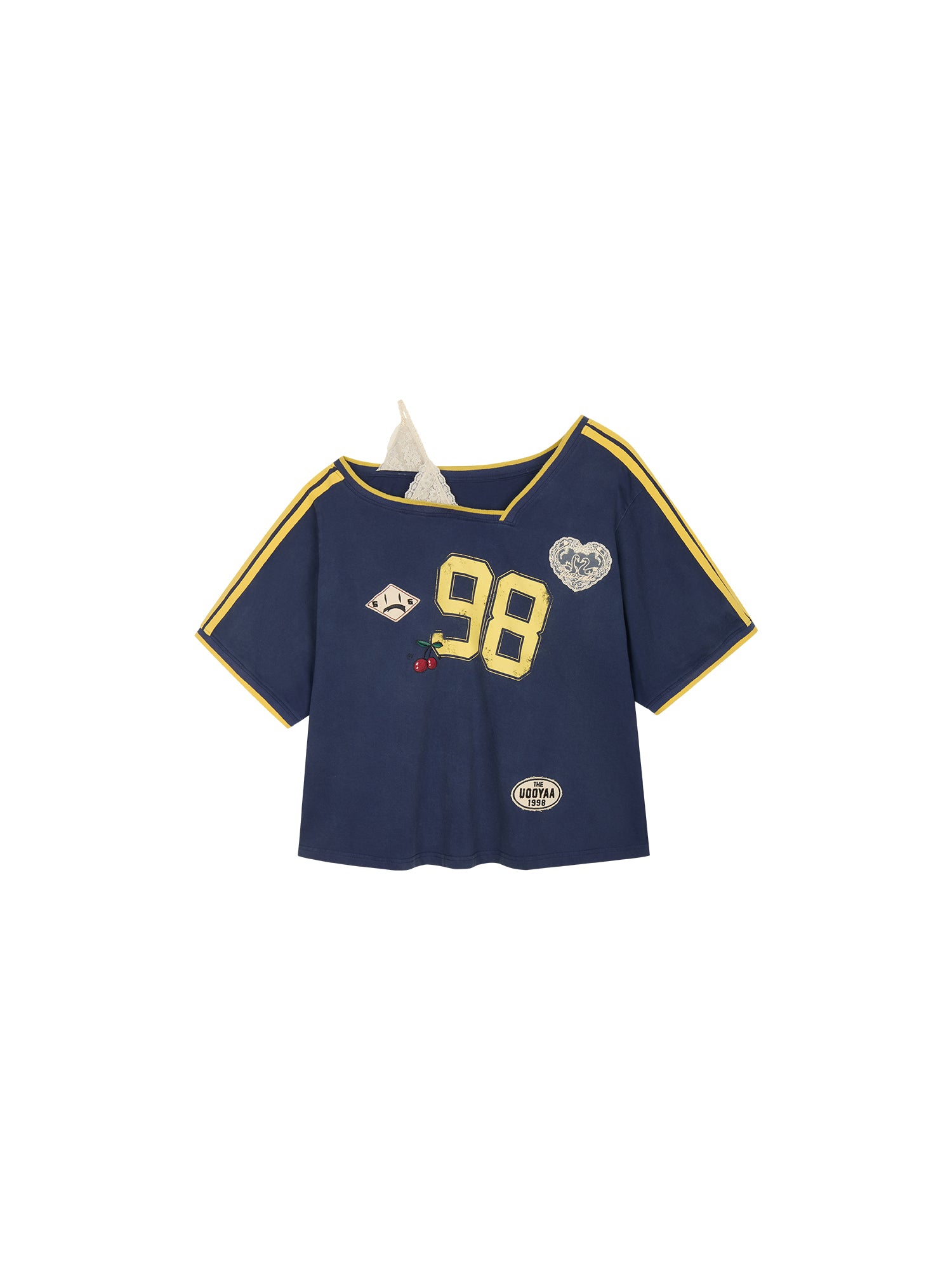 Lace camisole off-shoulder sport T-Shirt