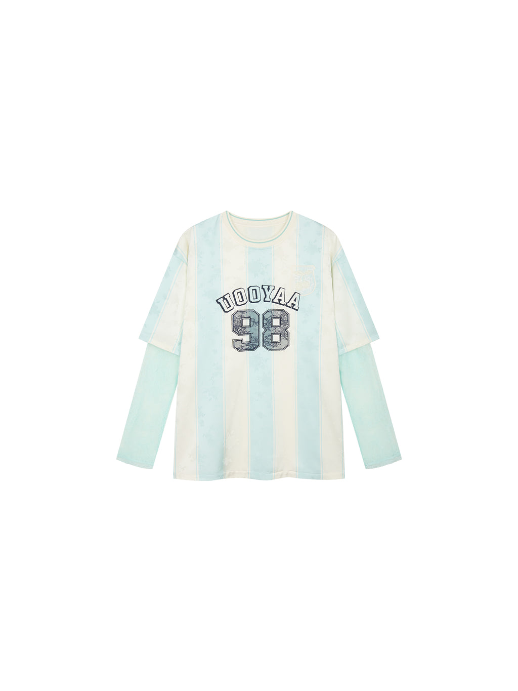 Lace spliced faux two-piece sport T-Shirt
