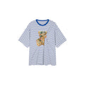 Sad bear appliqué embroidery pintuck T-Shirt
