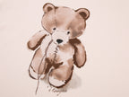 Flocked embroidery bear T-Shirt