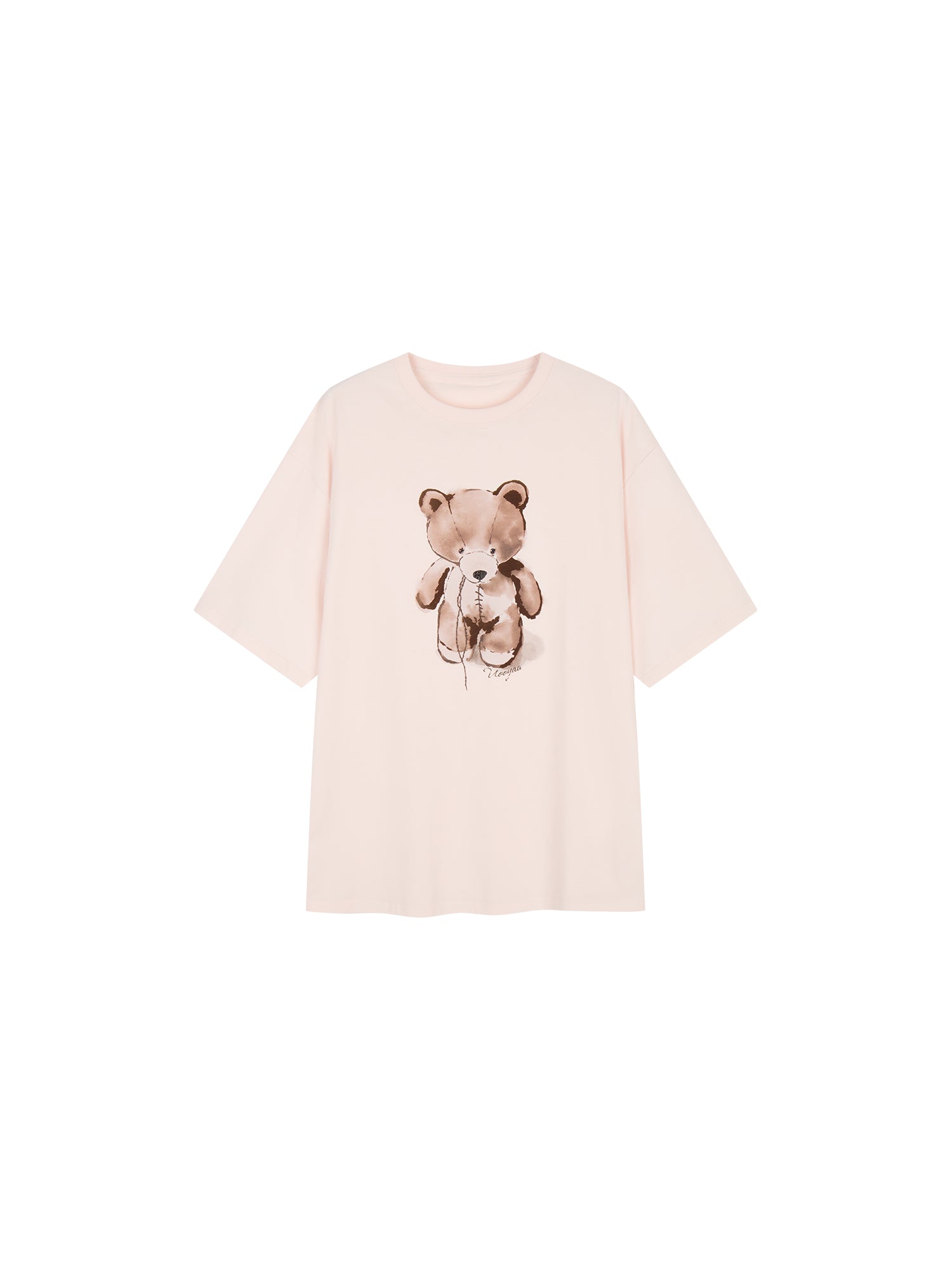 Flocked embroidery bear T-Shirt