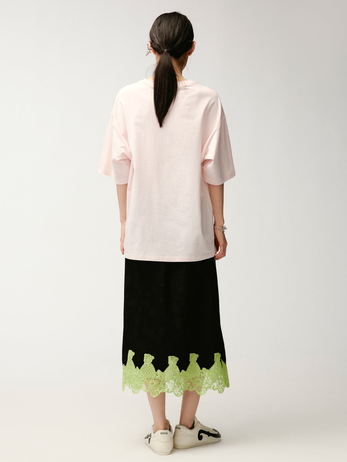 Flocked embroidery bear T-Shirt