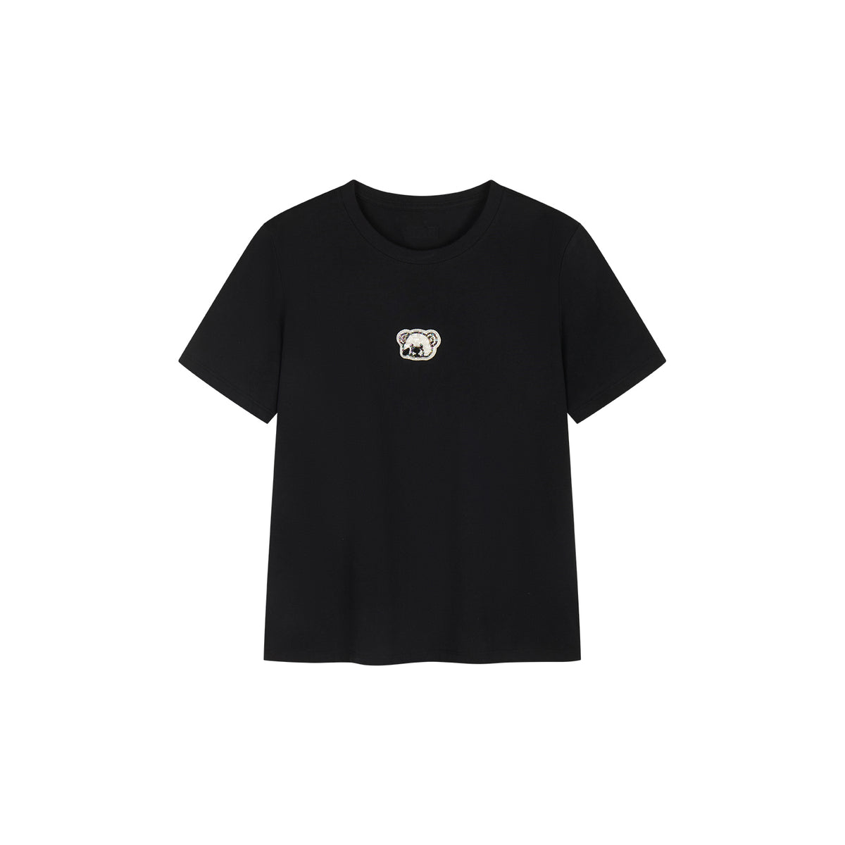Sad bear embroidered emblem T-Shirt