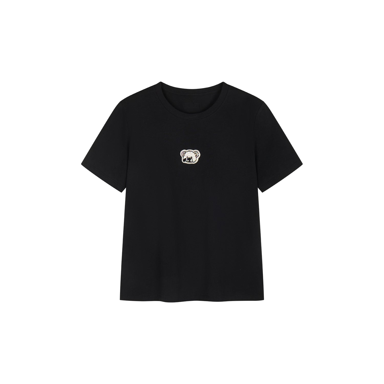 Sad bear embroidered emblem T-Shirt