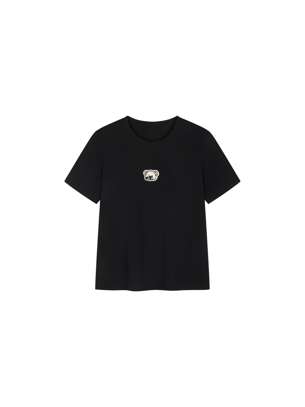 Sad bear embroidered emblem T-Shirt