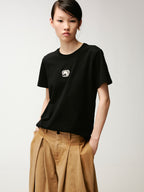 Sad bear embroidered emblem T-Shirt