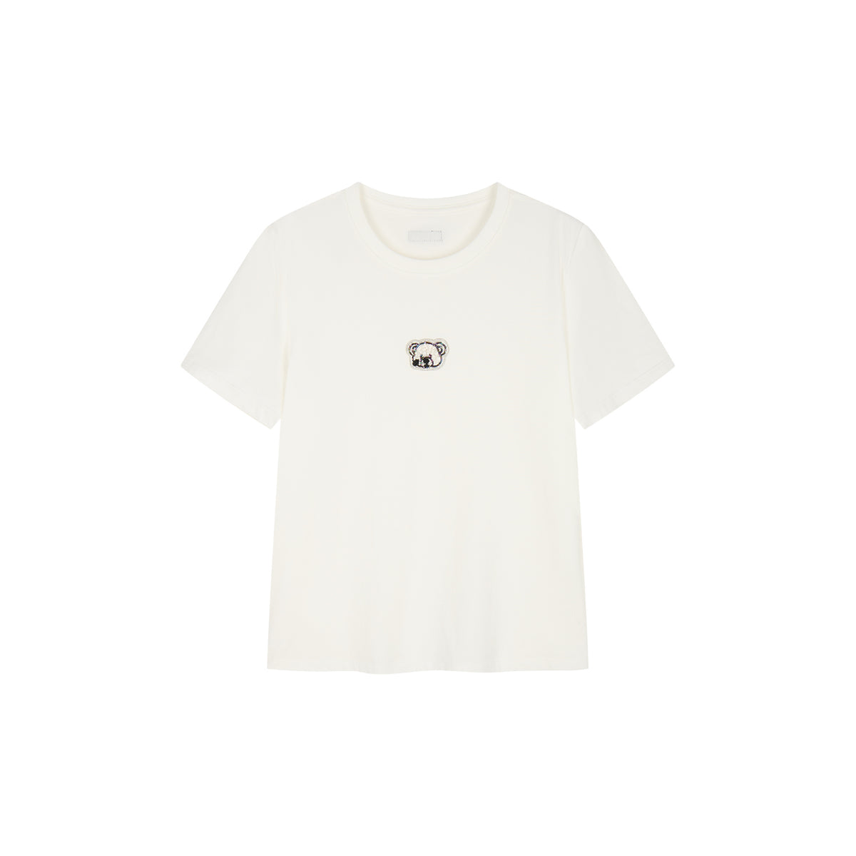 Sad bear embroidered emblem T-Shirt