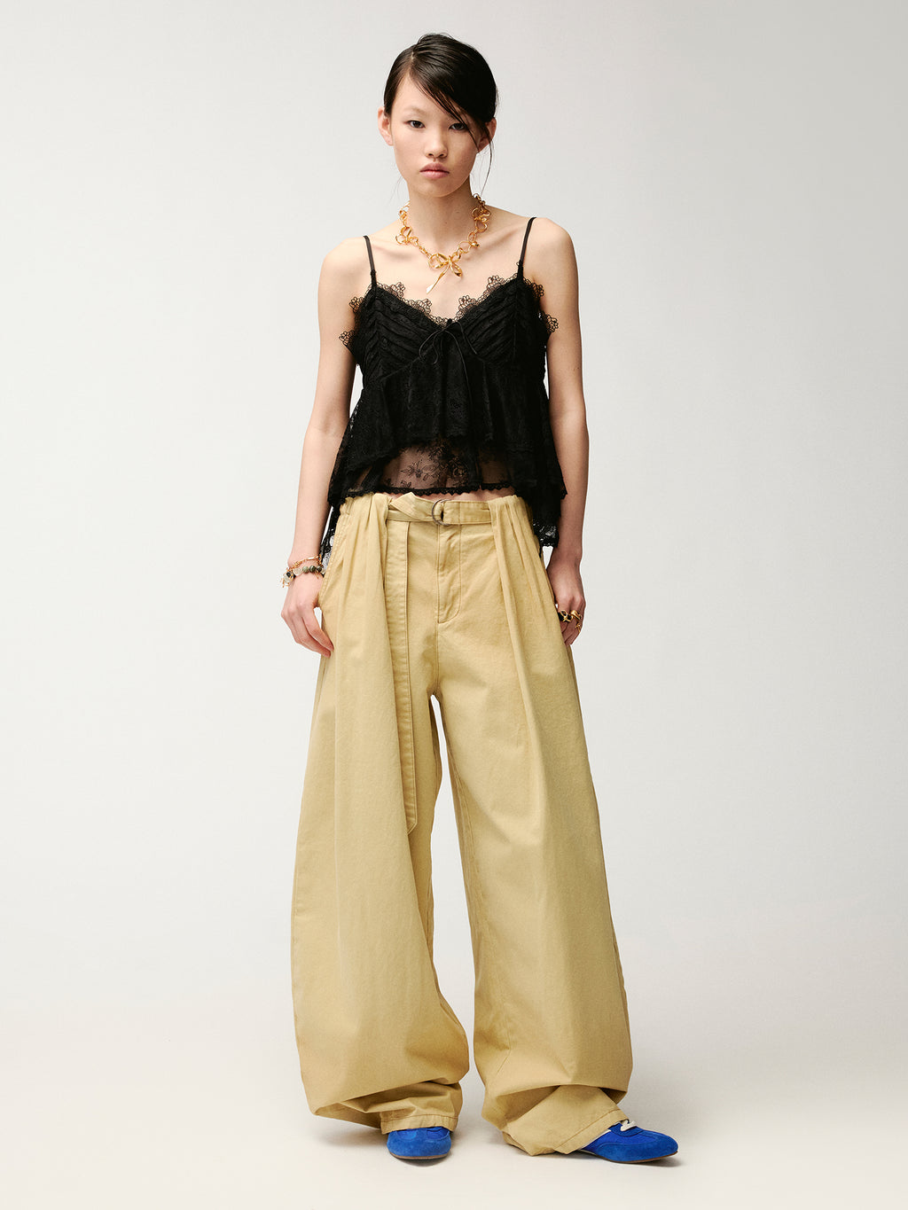 3d pintuck cargo trousers
