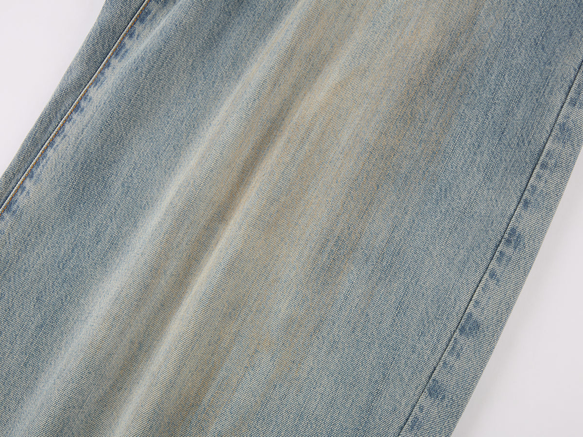Washed tencel denim trousers